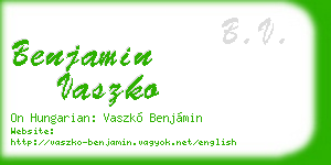 benjamin vaszko business card